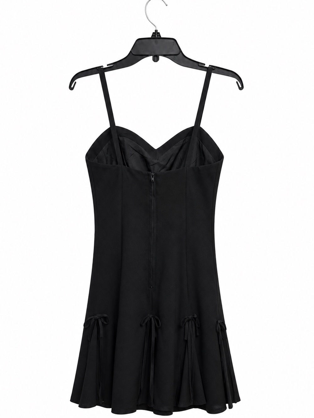 Vintage 579 Extra Femme Black Y2K Mini Dress Size 5 NWT Bow Detail - Picture 2 of 3